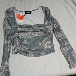 NWT Cider Blue Patterned Women's Top
